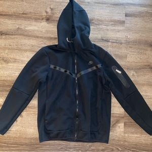 Nike tech all black athletic zip up